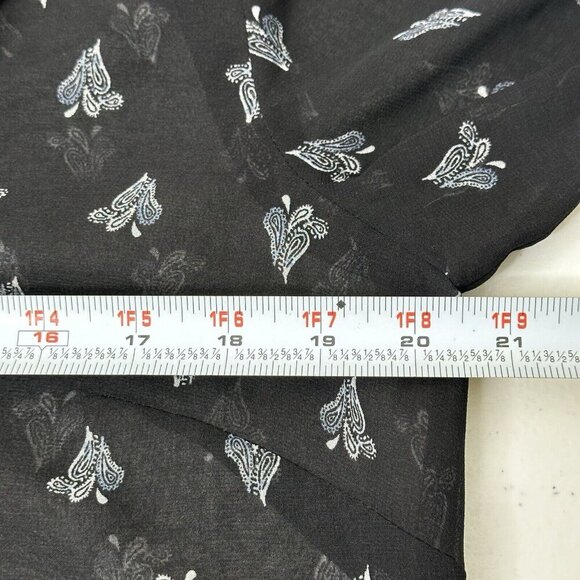 J Jill Sheer Mini Dress Sz Mp Geometric Black 3/4 Sleeve V Neck Cover Up Beachy - Picture 10 of 12